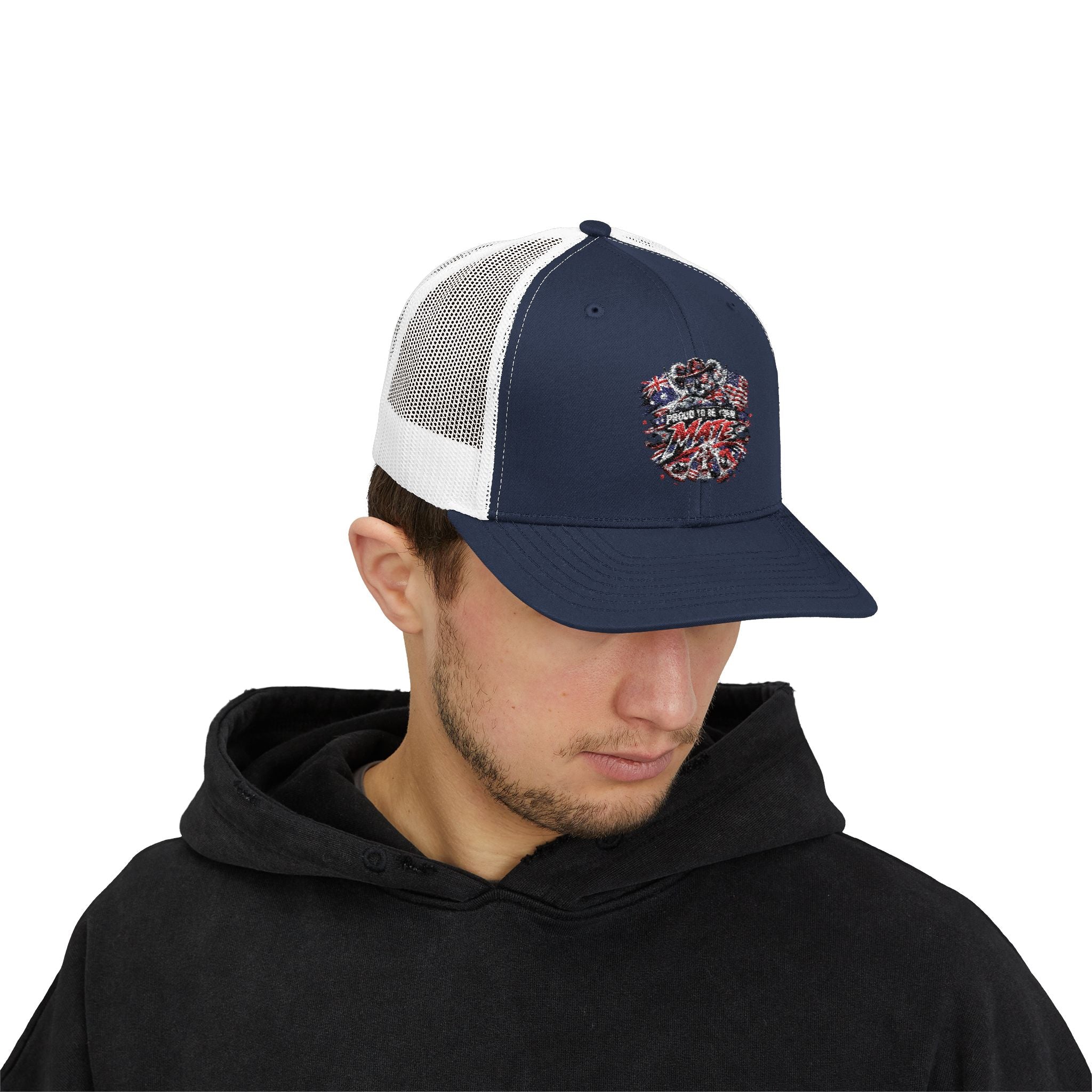Aussie in USA trucker hat