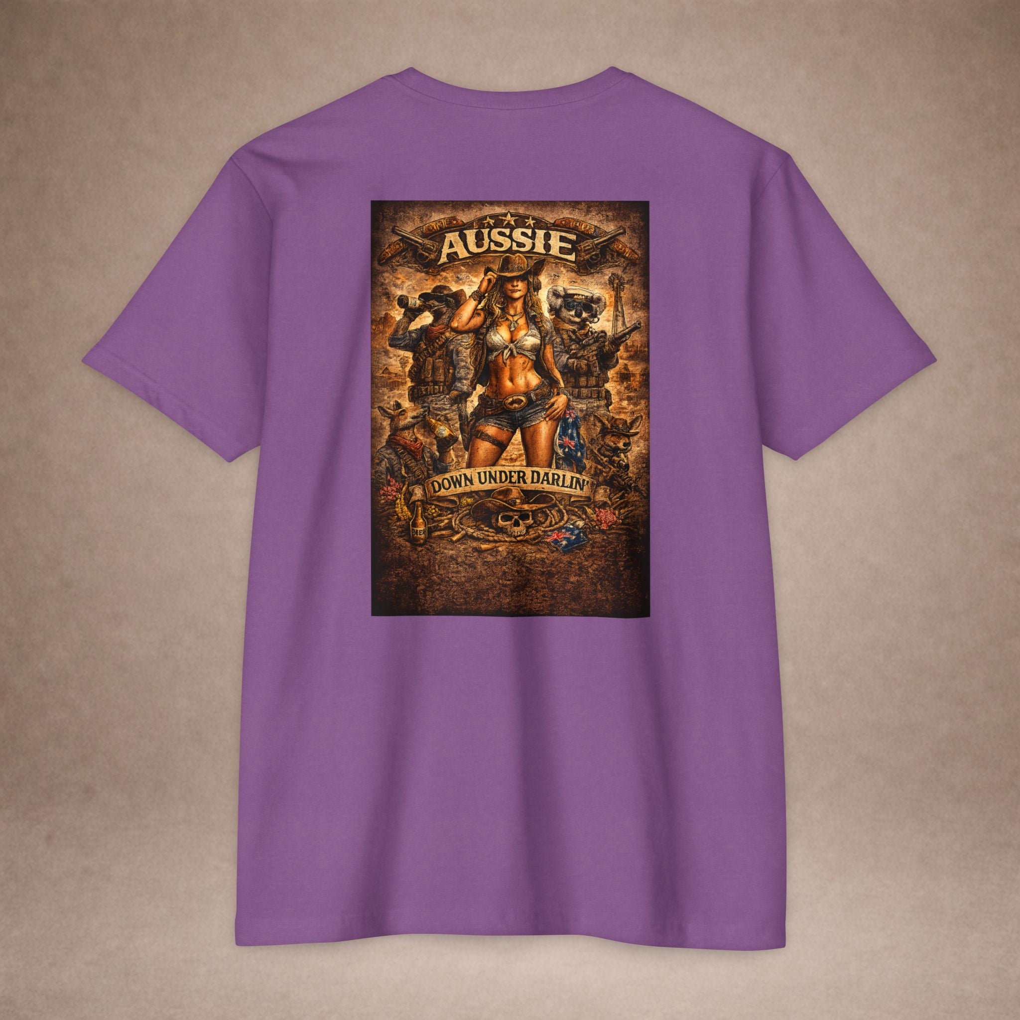 Aussie Pride T-Shirt — "Aussie Down Under" Vintage Kangaroo Graphic