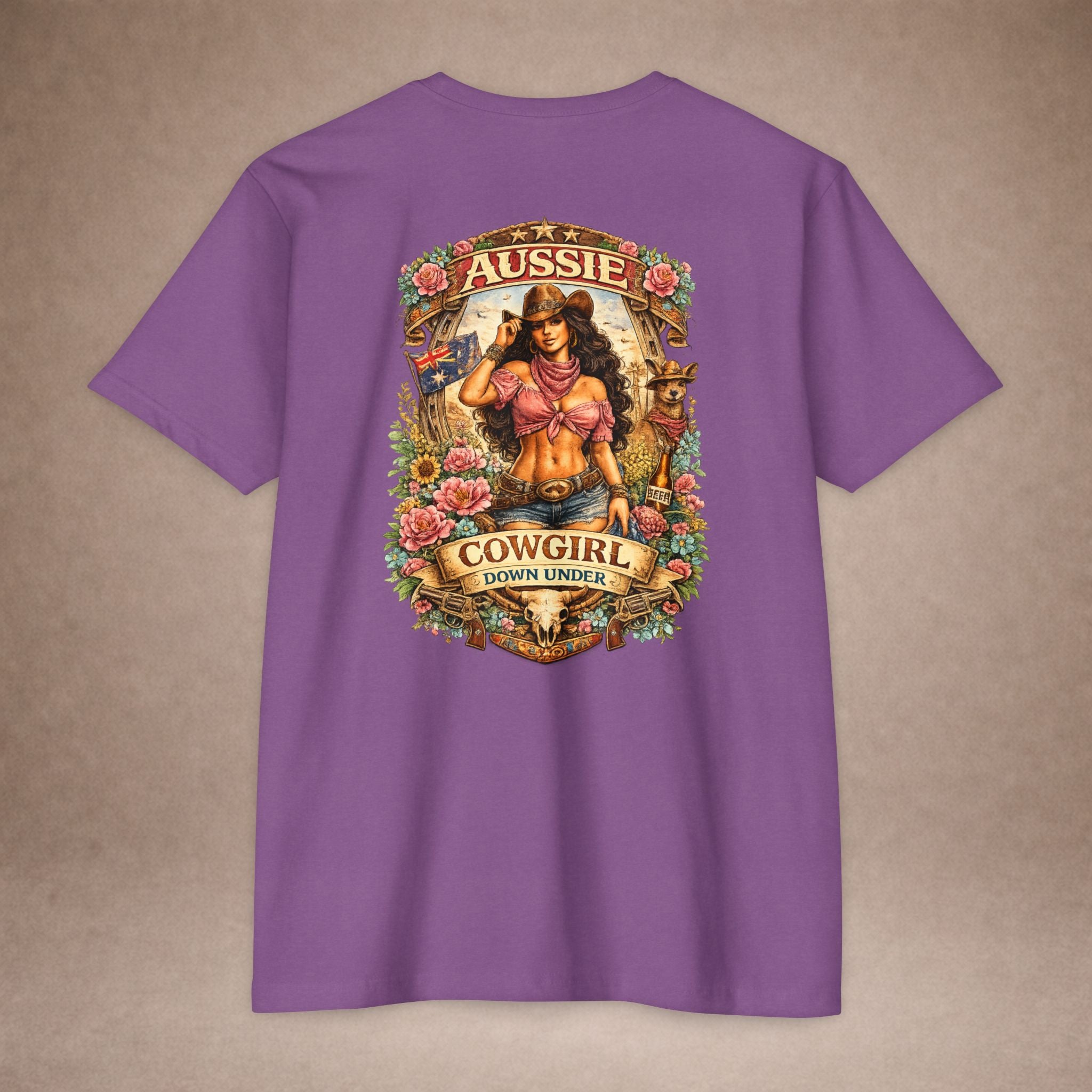 Aussie Cowgirl T-Shirt — 'Aussie Cowgirl Down Under' Western Graphic Tee