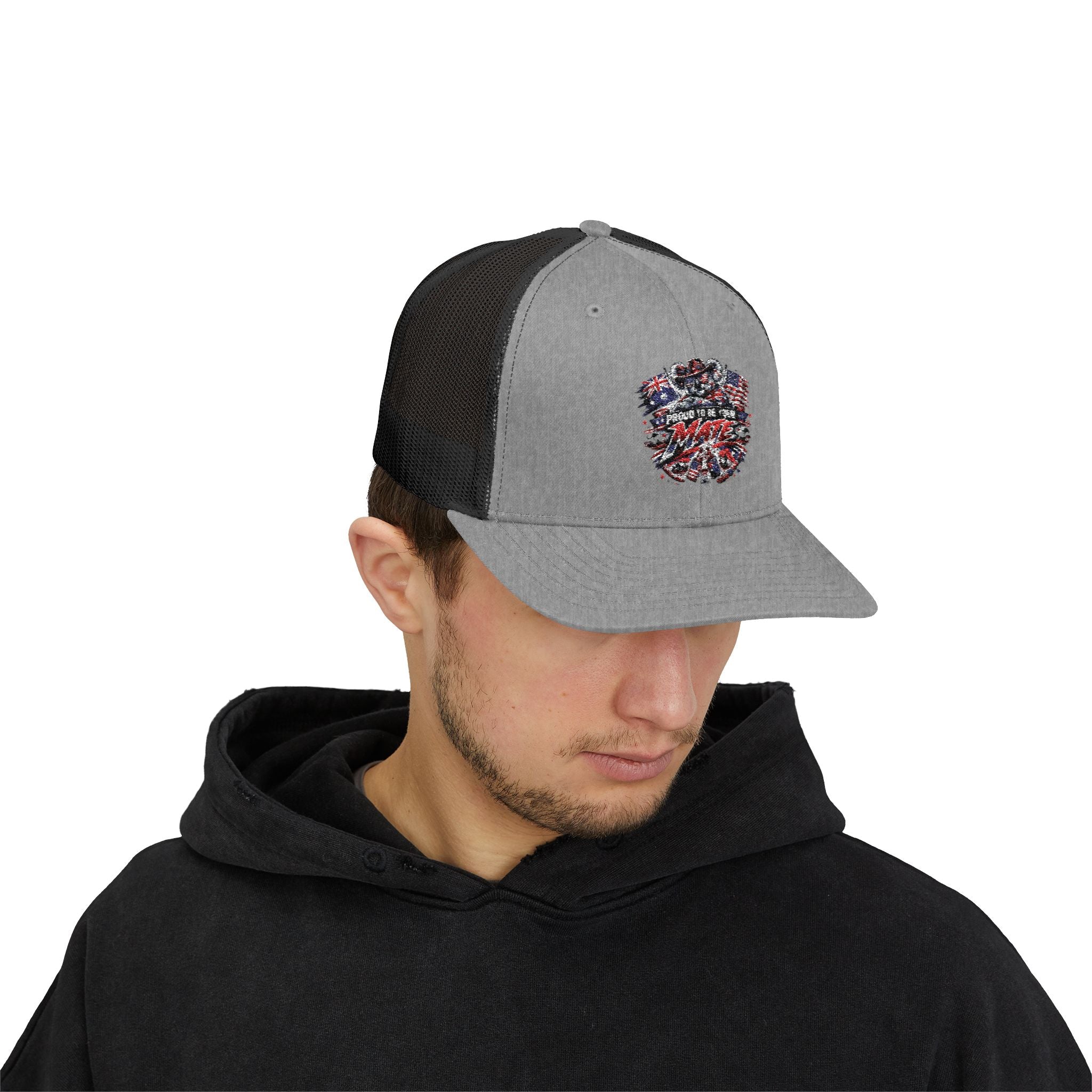 Aussie in USA trucker hat