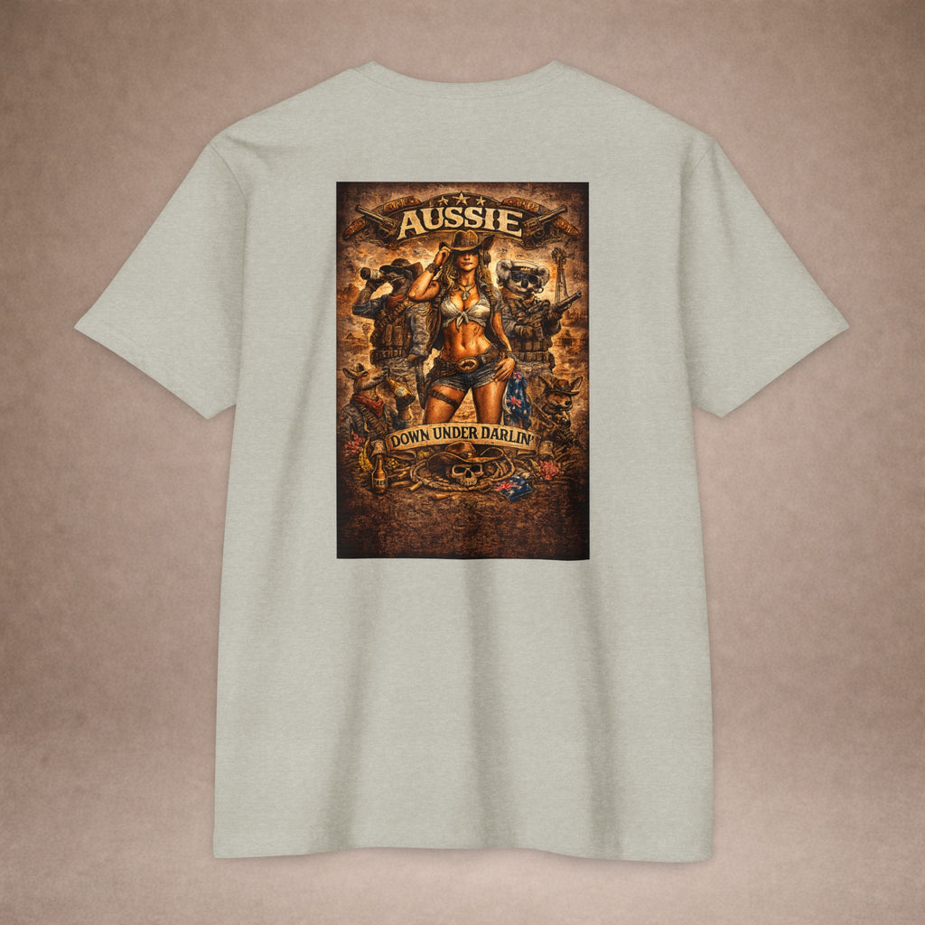 Aussie Pride T-Shirt — "Aussie Down Under" Vintage Kangaroo Graphic