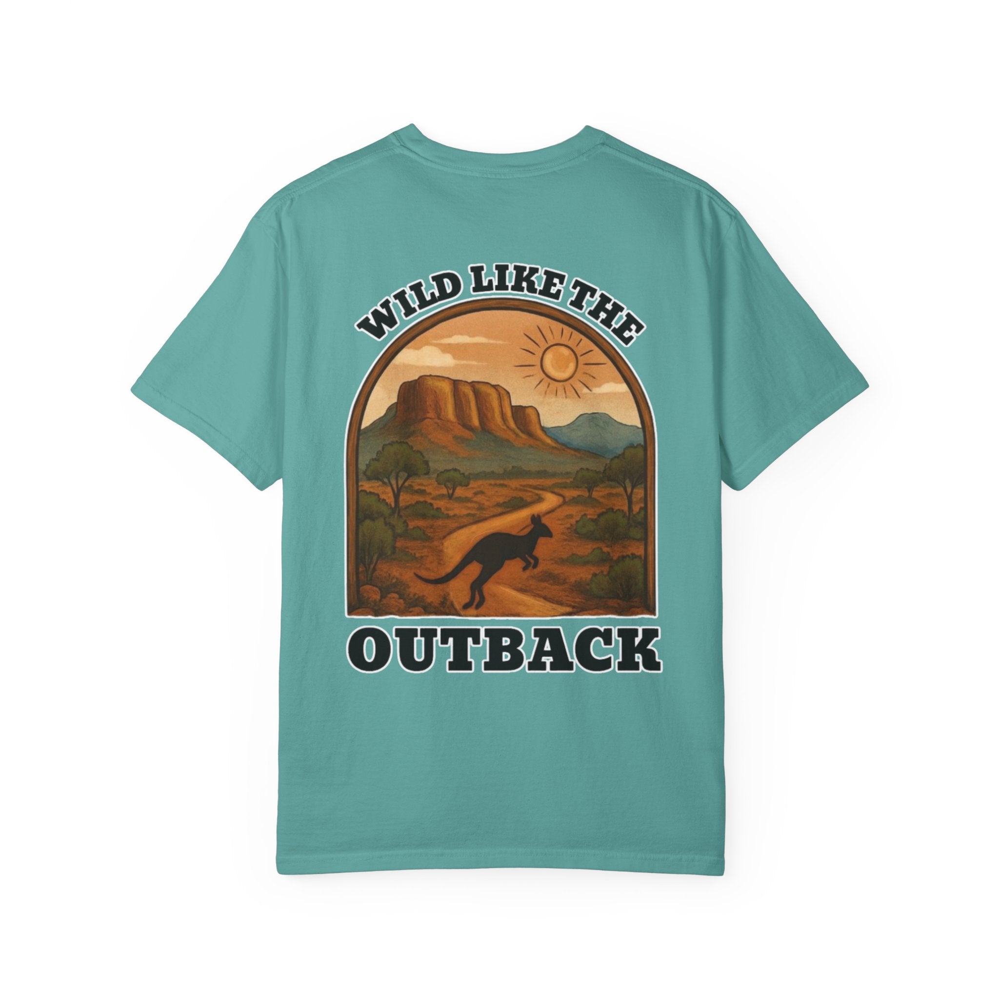 Wild Like The Outback, a tee that brings the rugged Aussie landscape to life.