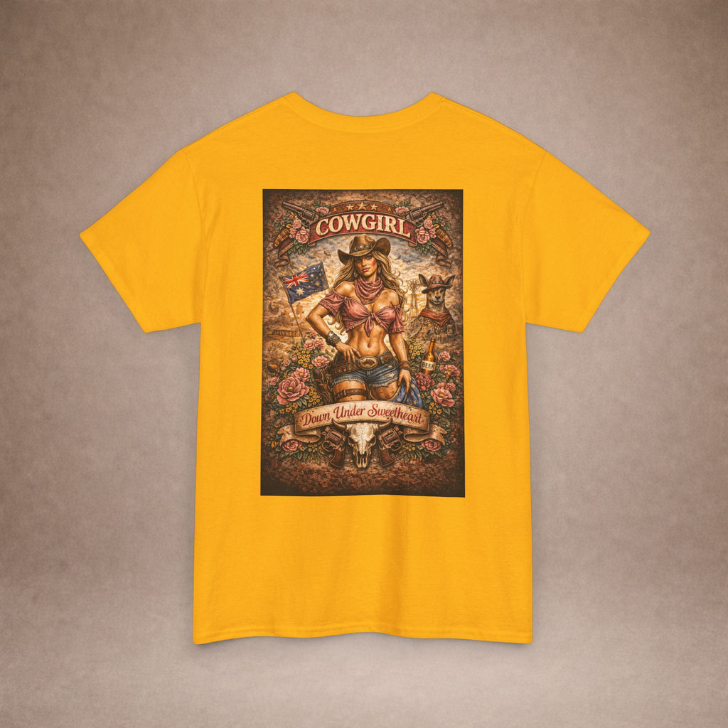 Cowgirl Western Pinup Tee Blonde