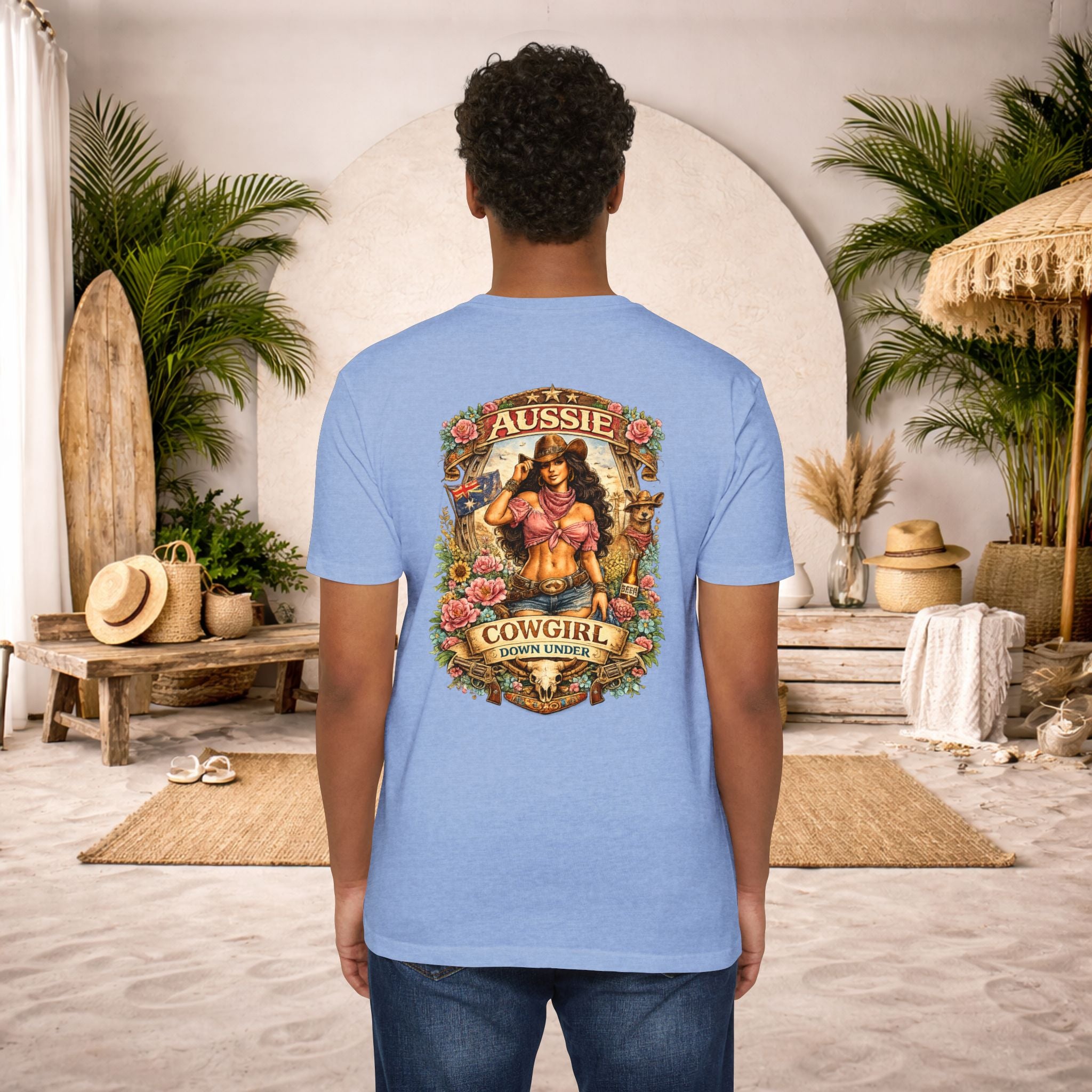 Aussie Cowgirl T-Shirt — 'Aussie Cowgirl Down Under' Western Graphic Tee