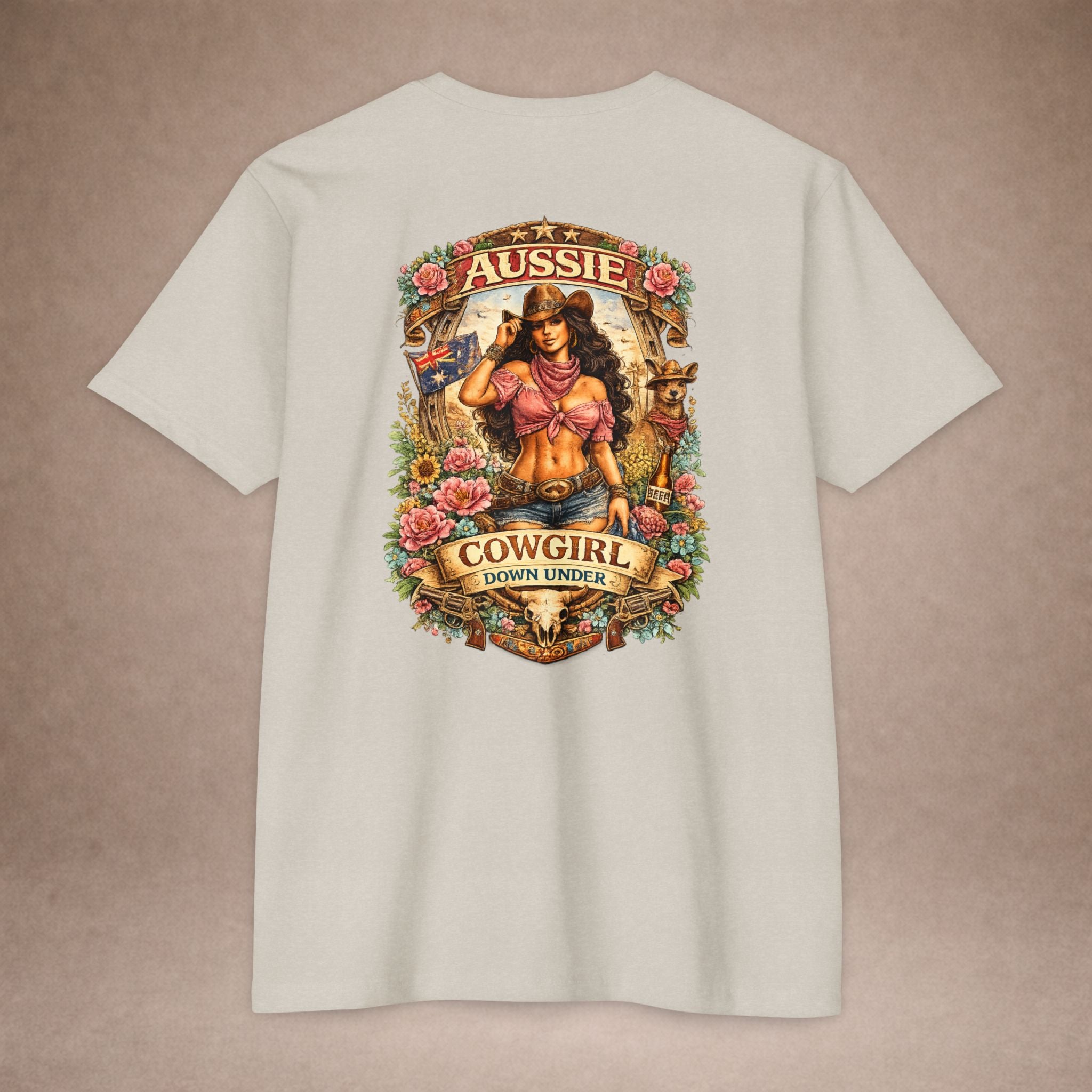 Aussie Cowgirl T-Shirt — 'Aussie Cowgirl Down Under' Western Graphic Tee