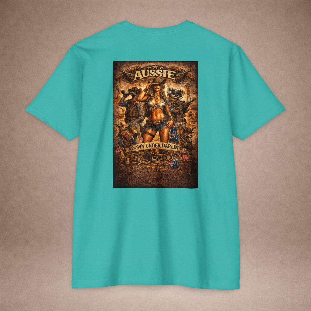 Aussie Pride T-Shirt — "Aussie Down Under" Vintage Kangaroo Graphic