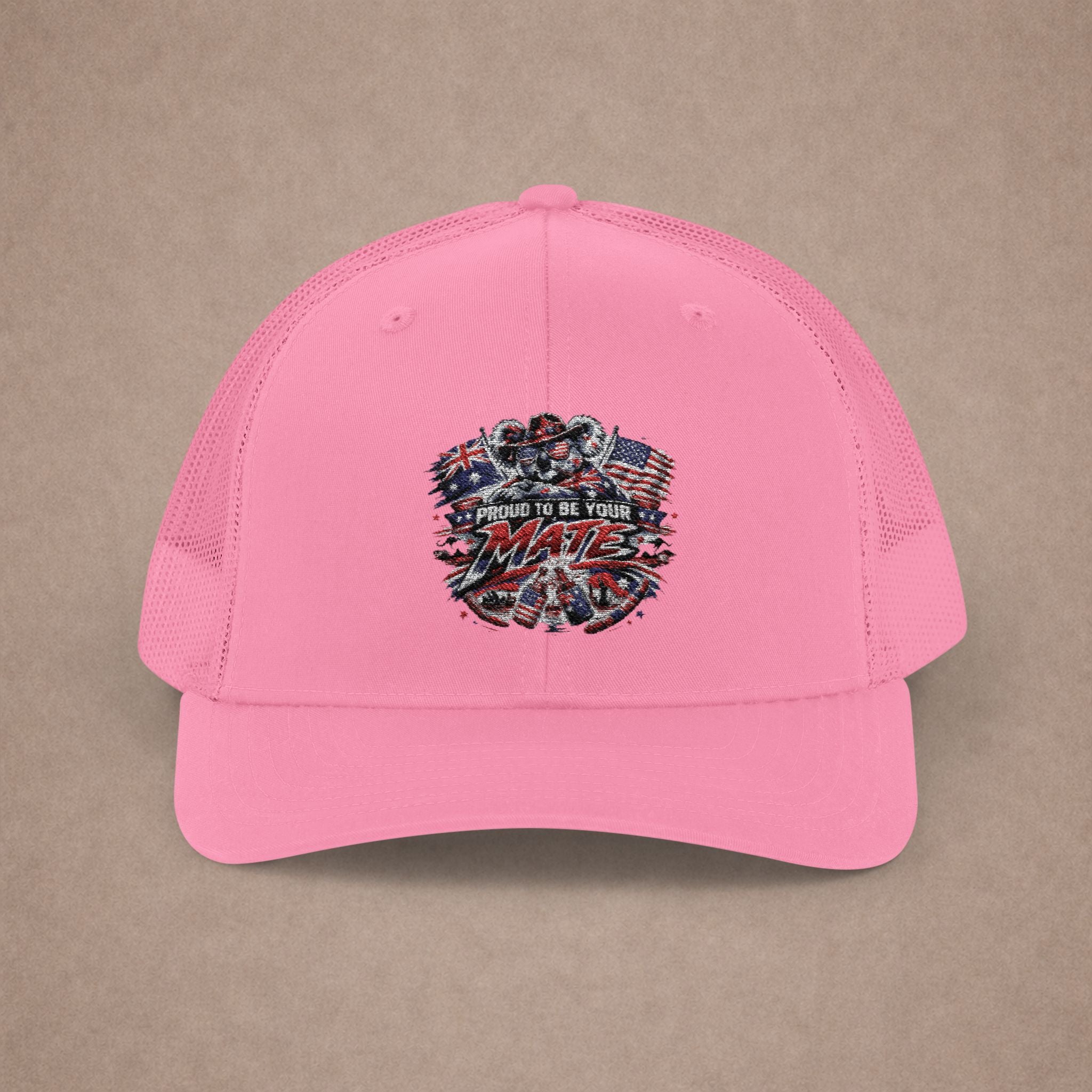 Aussie in USA trucker hat