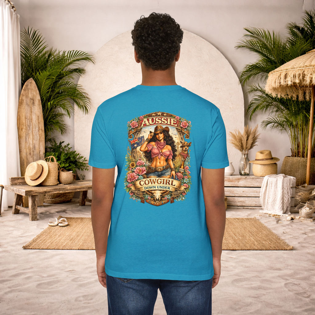 Aussie Cowgirl T-Shirt — 'Aussie Cowgirl Down Under' Western Graphic Tee