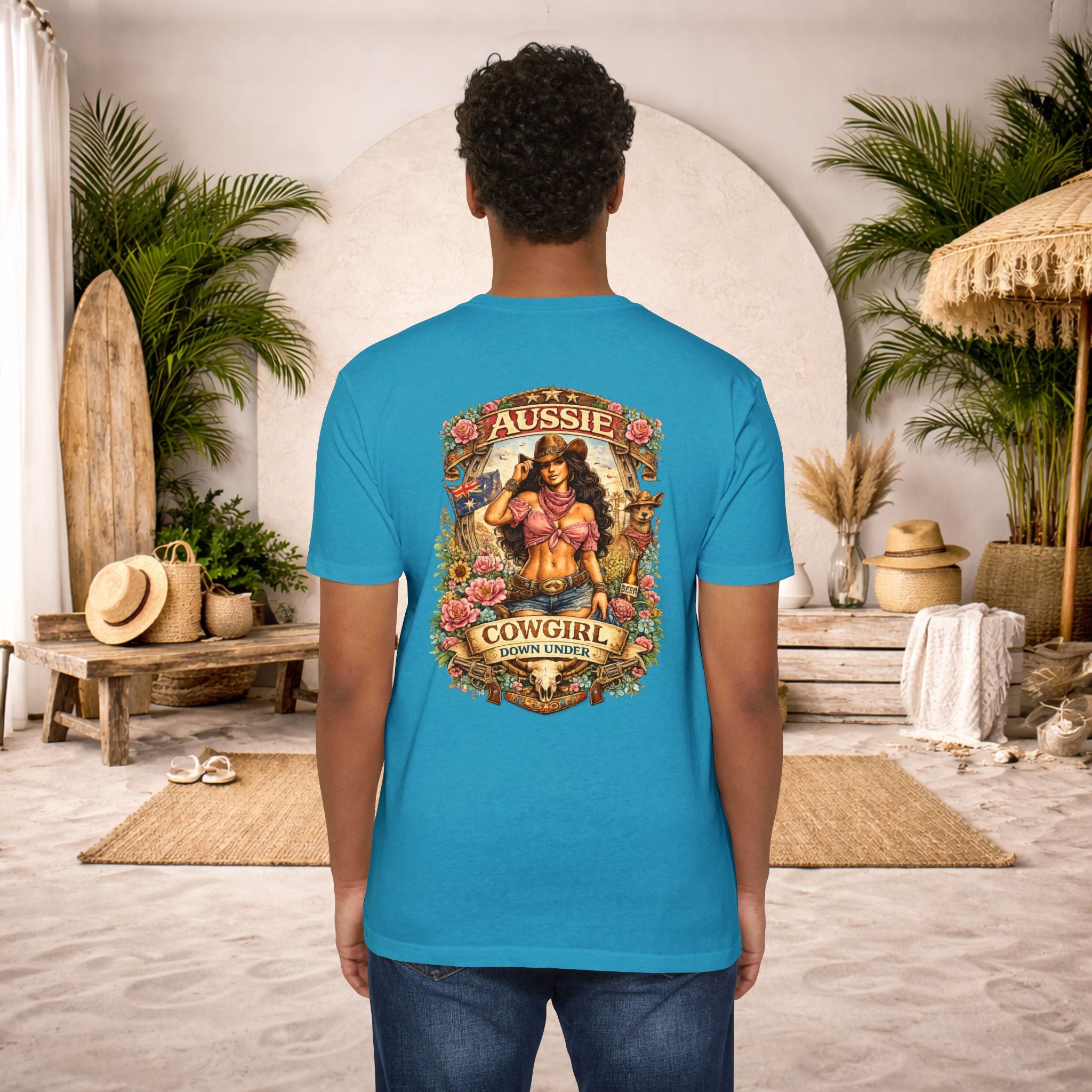 Aussie Cowgirl T-Shirt — 'Aussie Cowgirl Down Under' Western Graphic Tee