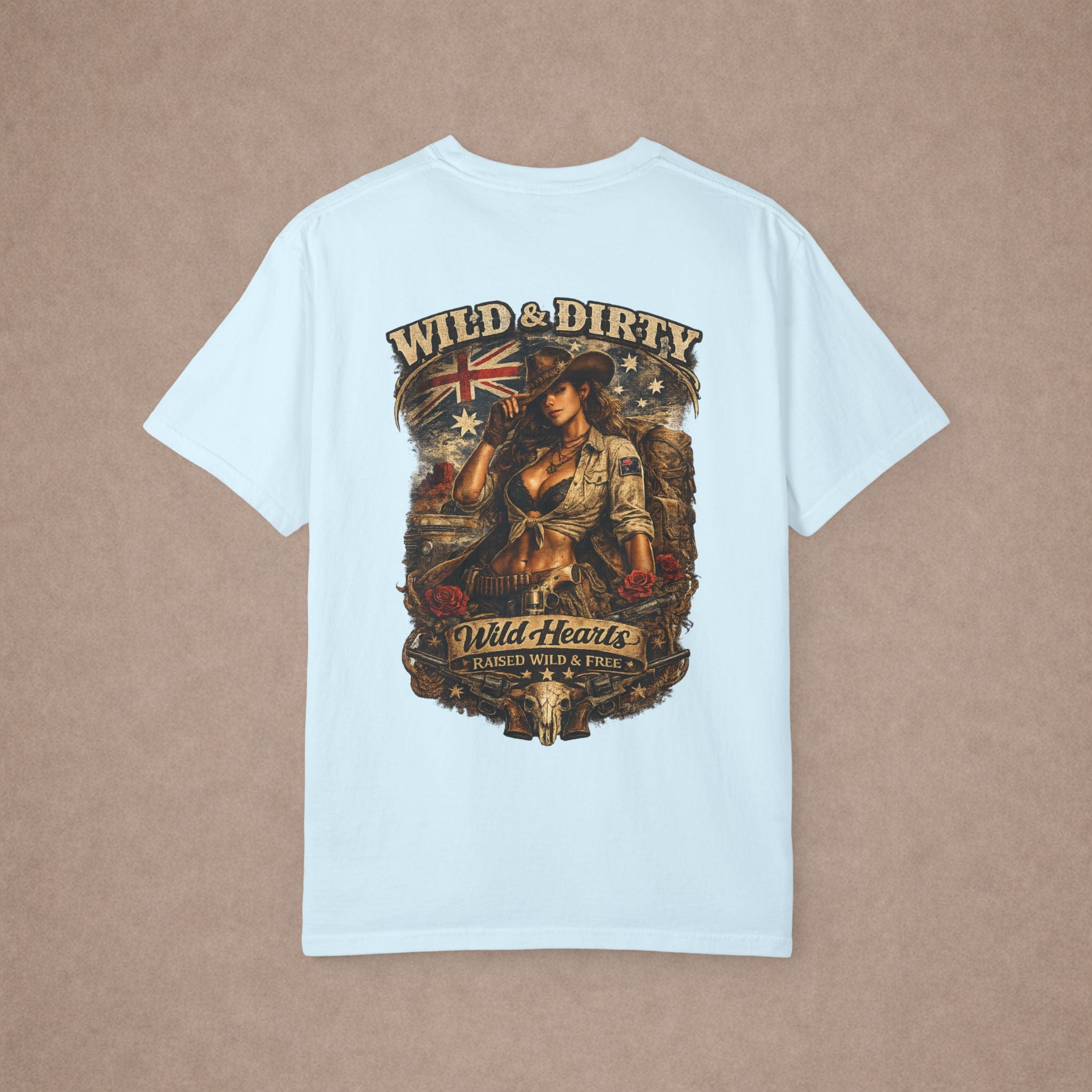 Wild & Dirty Aussie Pinup Art T-shirt