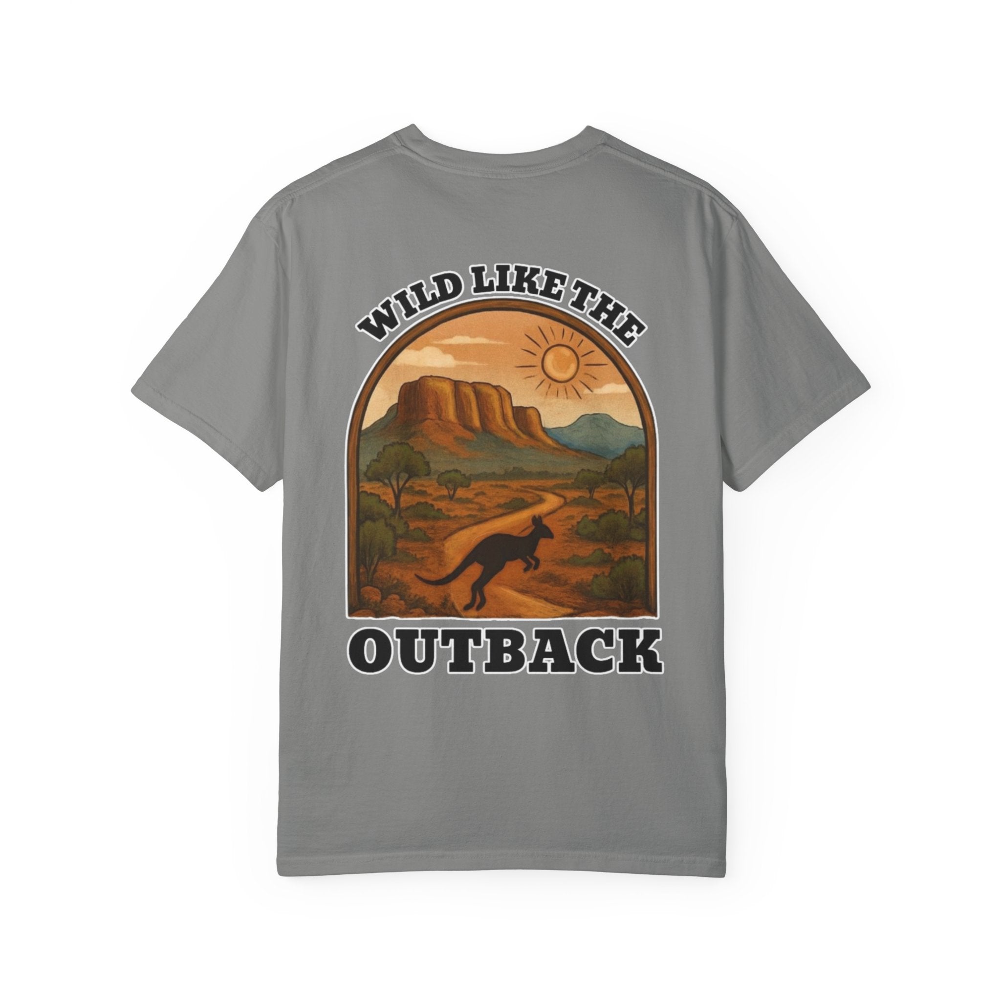 Wild Like The Outback, a tee that brings the rugged Aussie landscape to life.