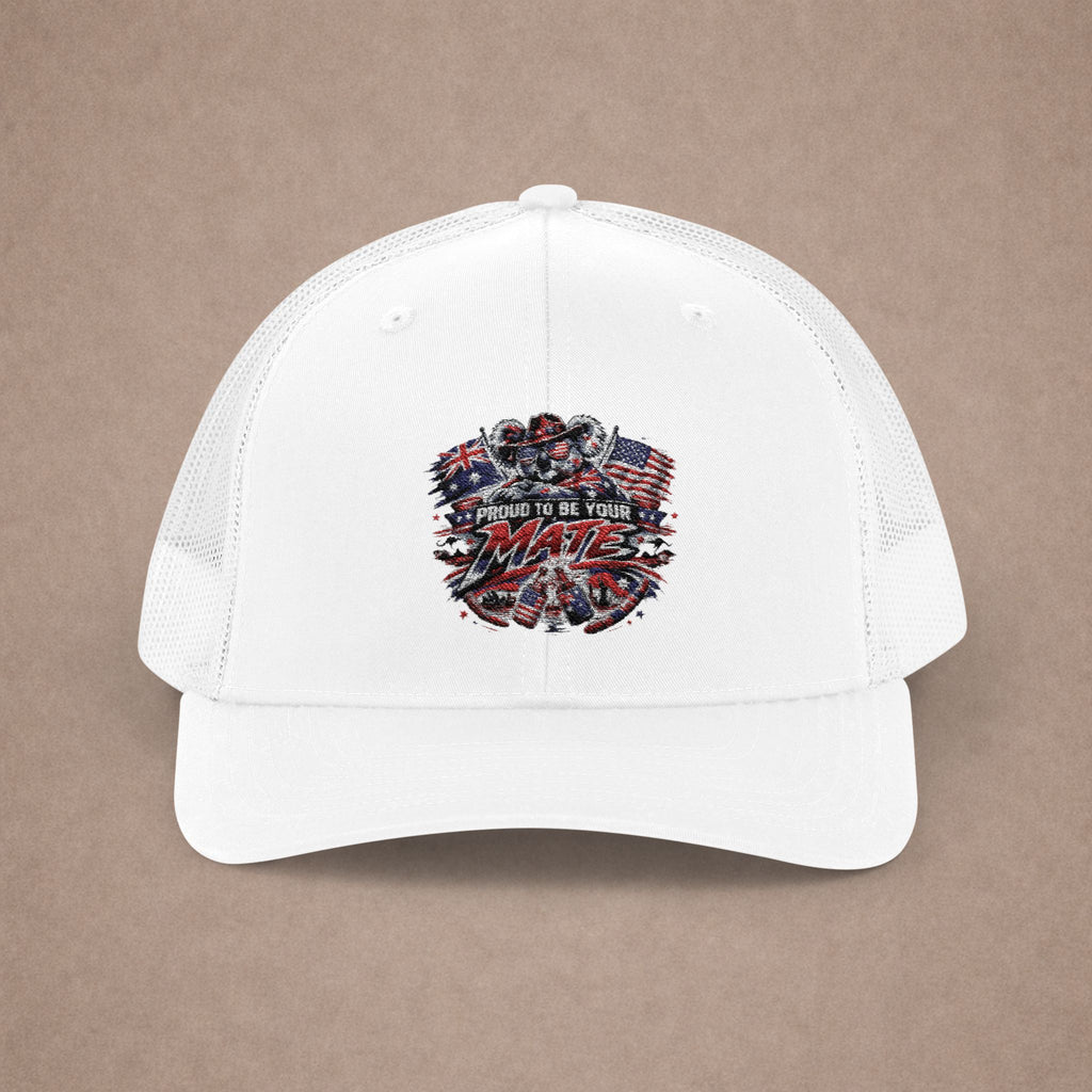 Aussie in USA trucker hat