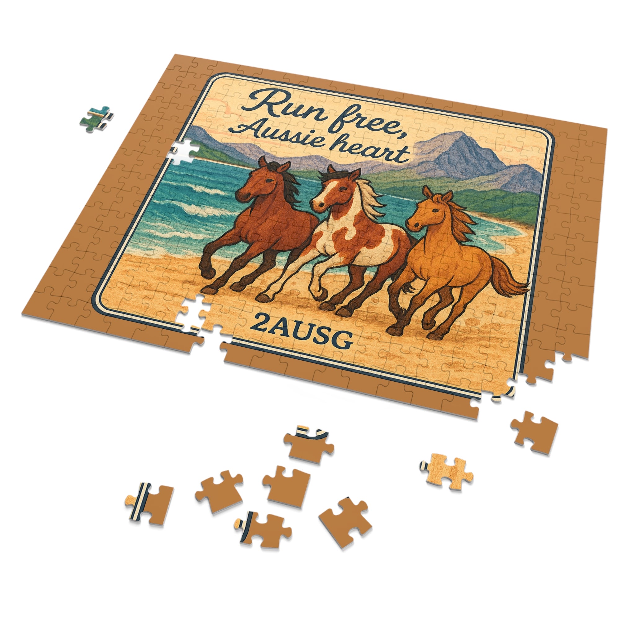 Run Free Aussie Heart Jigsaw Puzzle with Tin