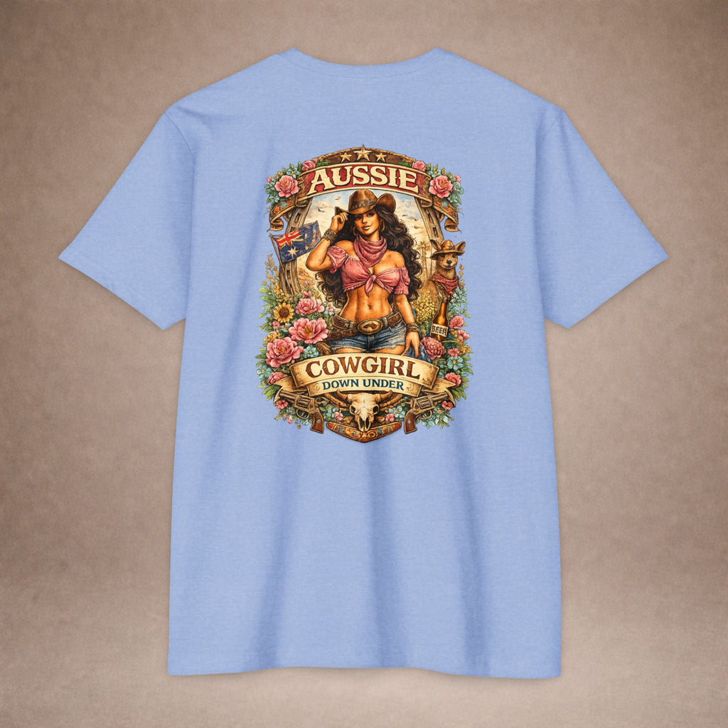Aussie Cowgirl T-Shirt — 'Aussie Cowgirl Down Under' Western Graphic Tee