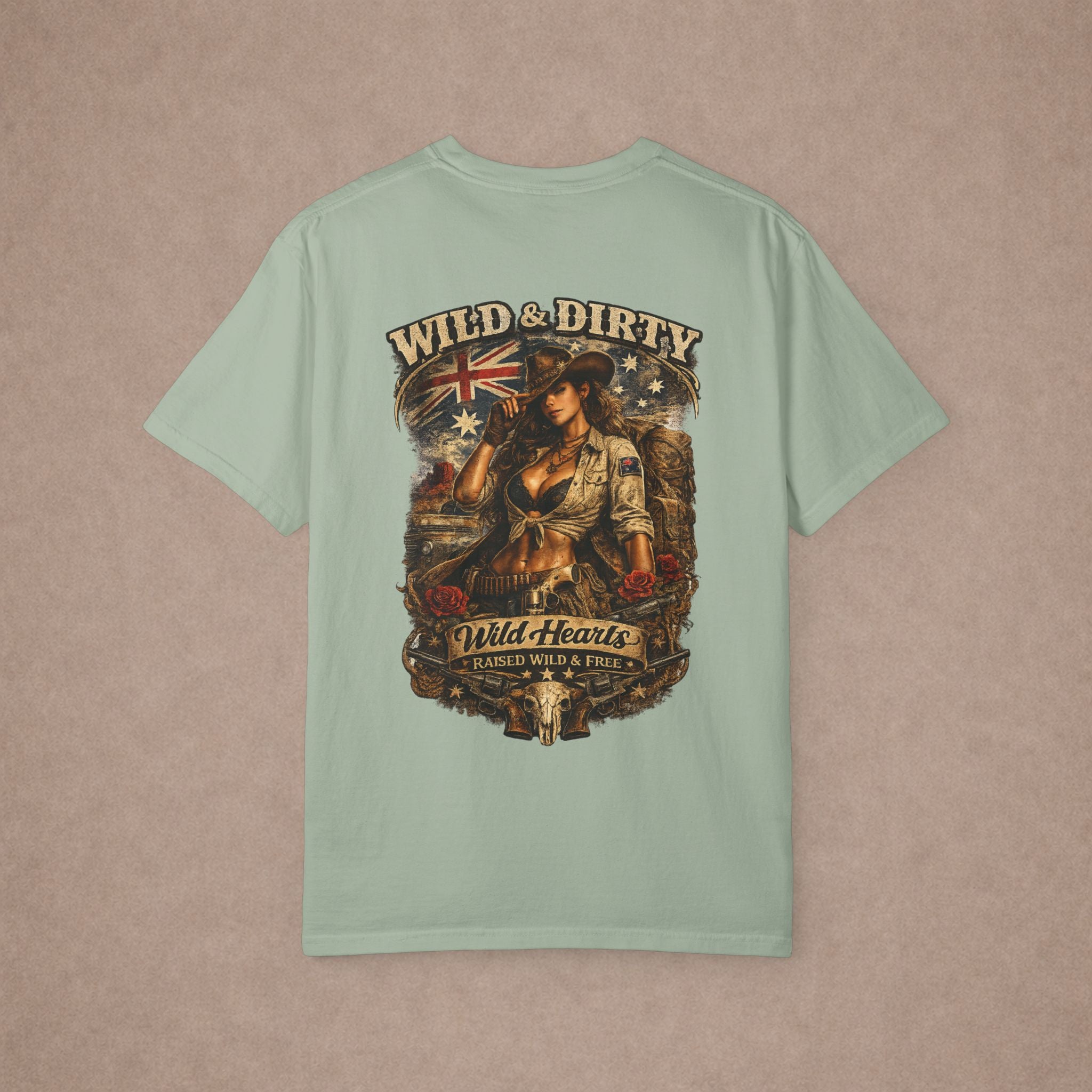 Wild & Dirty Aussie Pinup Art T-shirt
