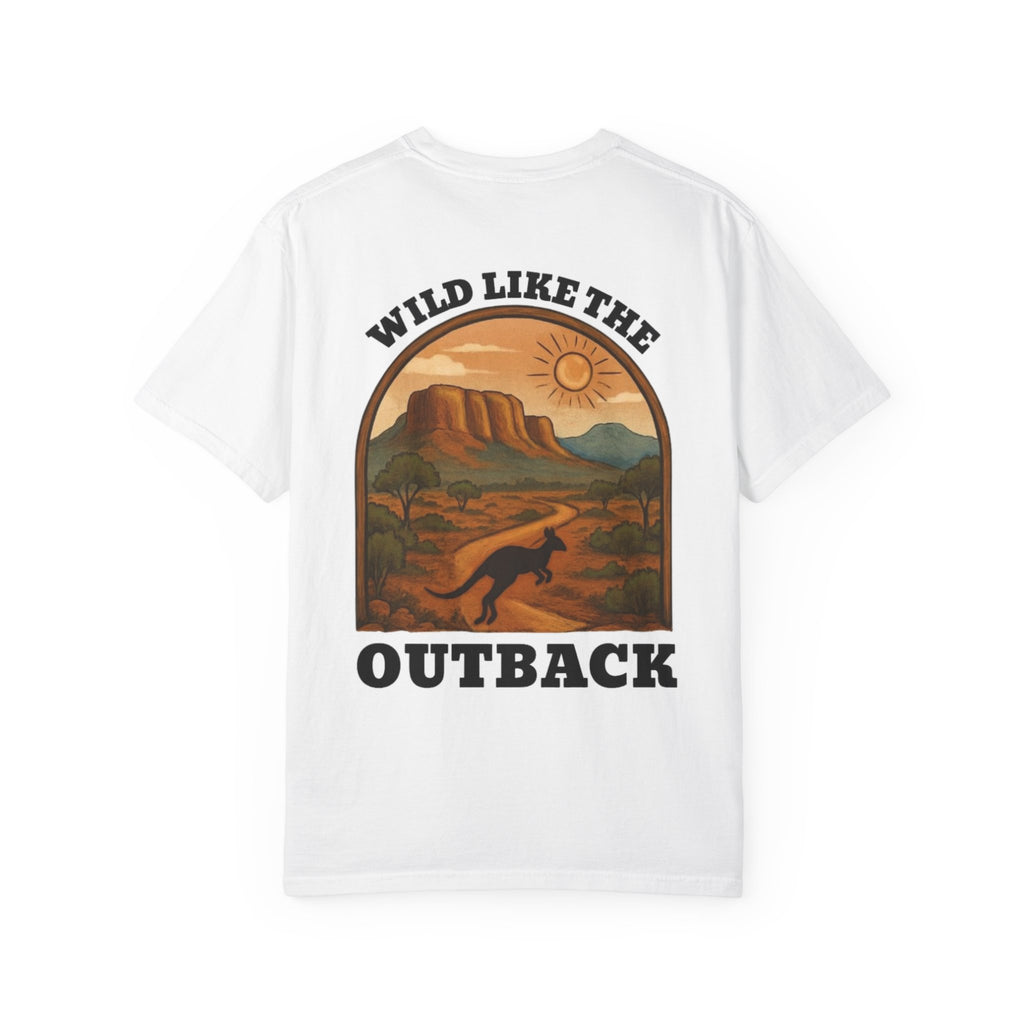 Wild Like The Outback, a tee that brings the rugged Aussie landscape to life.