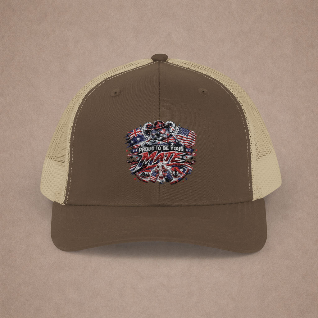 Aussie in USA trucker hat