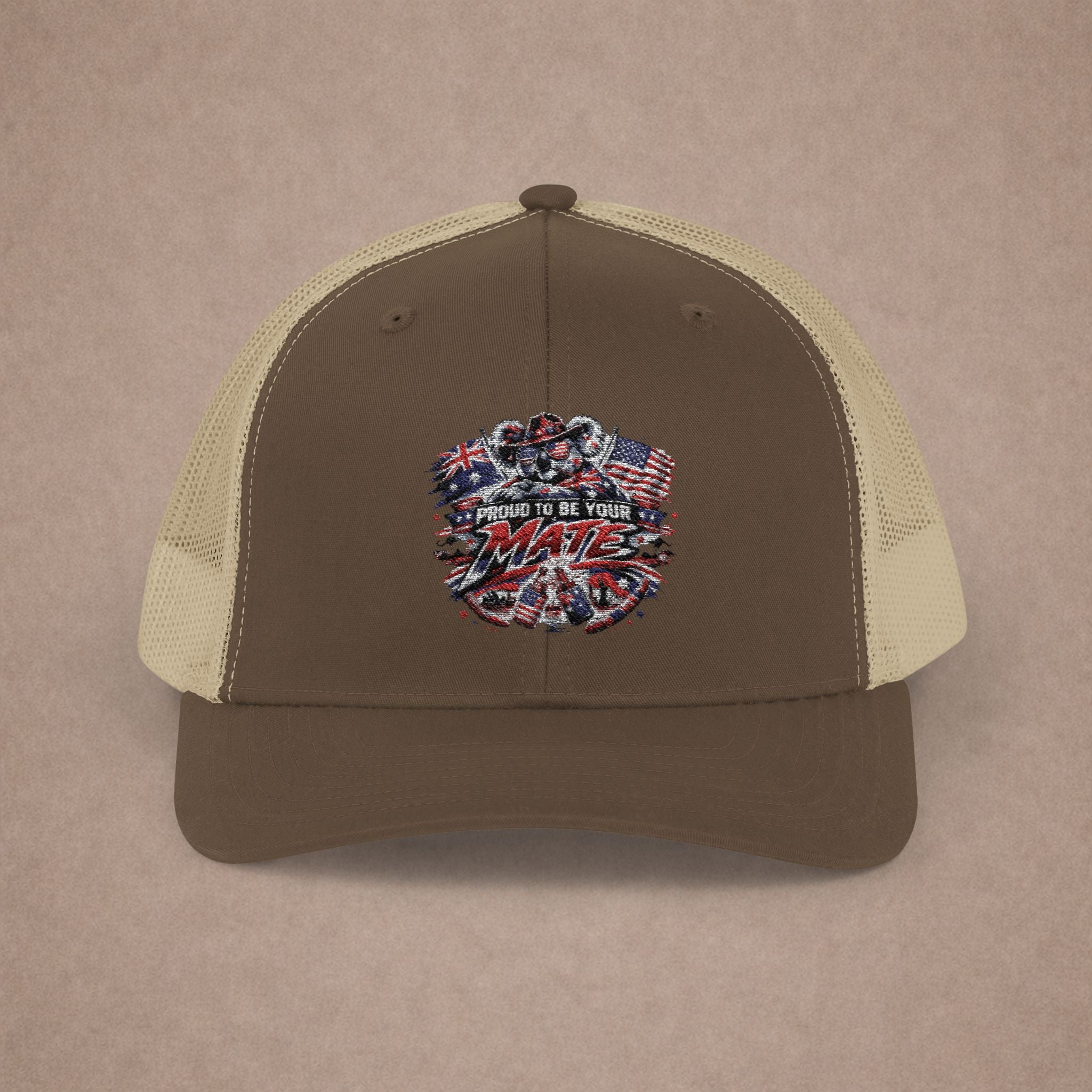 Aussie in USA trucker hat